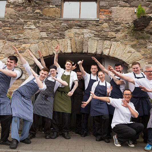 Taken on 23/4/2017 
Paul Flynn and The Tannery team with Stevie Toman and the team from Ox Belfast, Dungarvan, County Waterford on the 10th Anniversary of the West Waterford Festival of Food 2017
Picture: Karen Dempsey